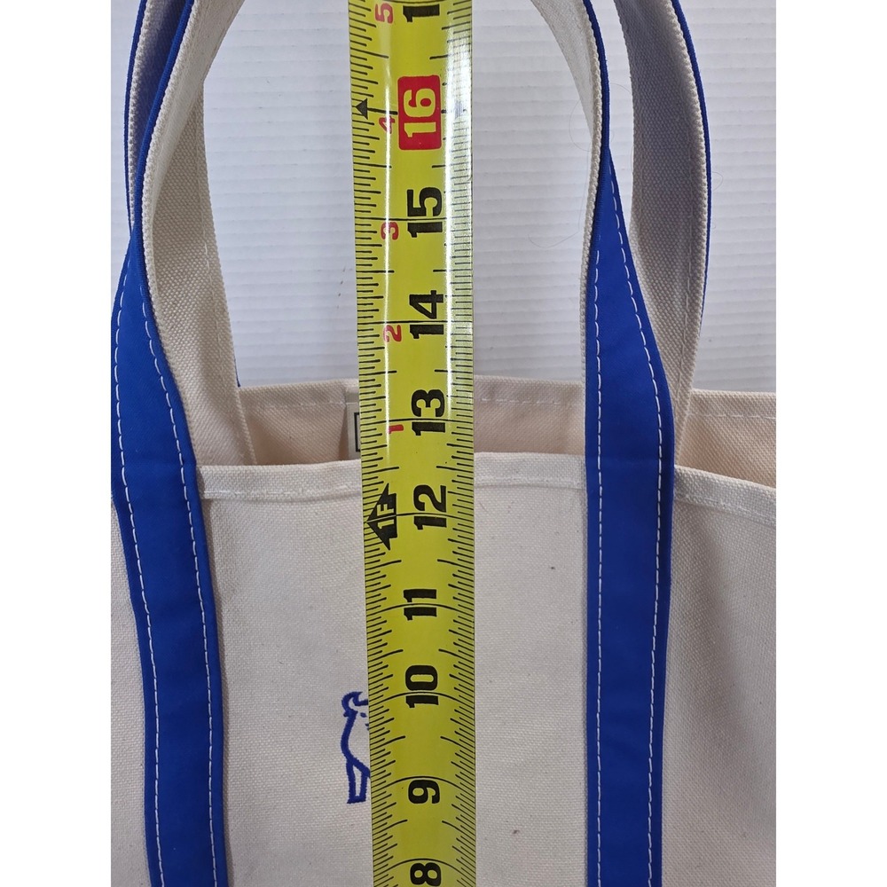 LL Bean Merrill Lynch Logo Boat and Tote Canvas Bag Blue Cream Made in USA - Picture 8 of 8